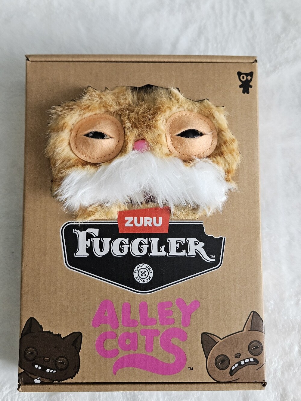 ZURU Fugglers Allley Cats Plush Toy with Fluffy White Tan/Brown